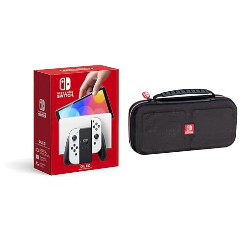 Nintendo Switch OLED Model with White Joy-Con and Black Travel Case Z42395