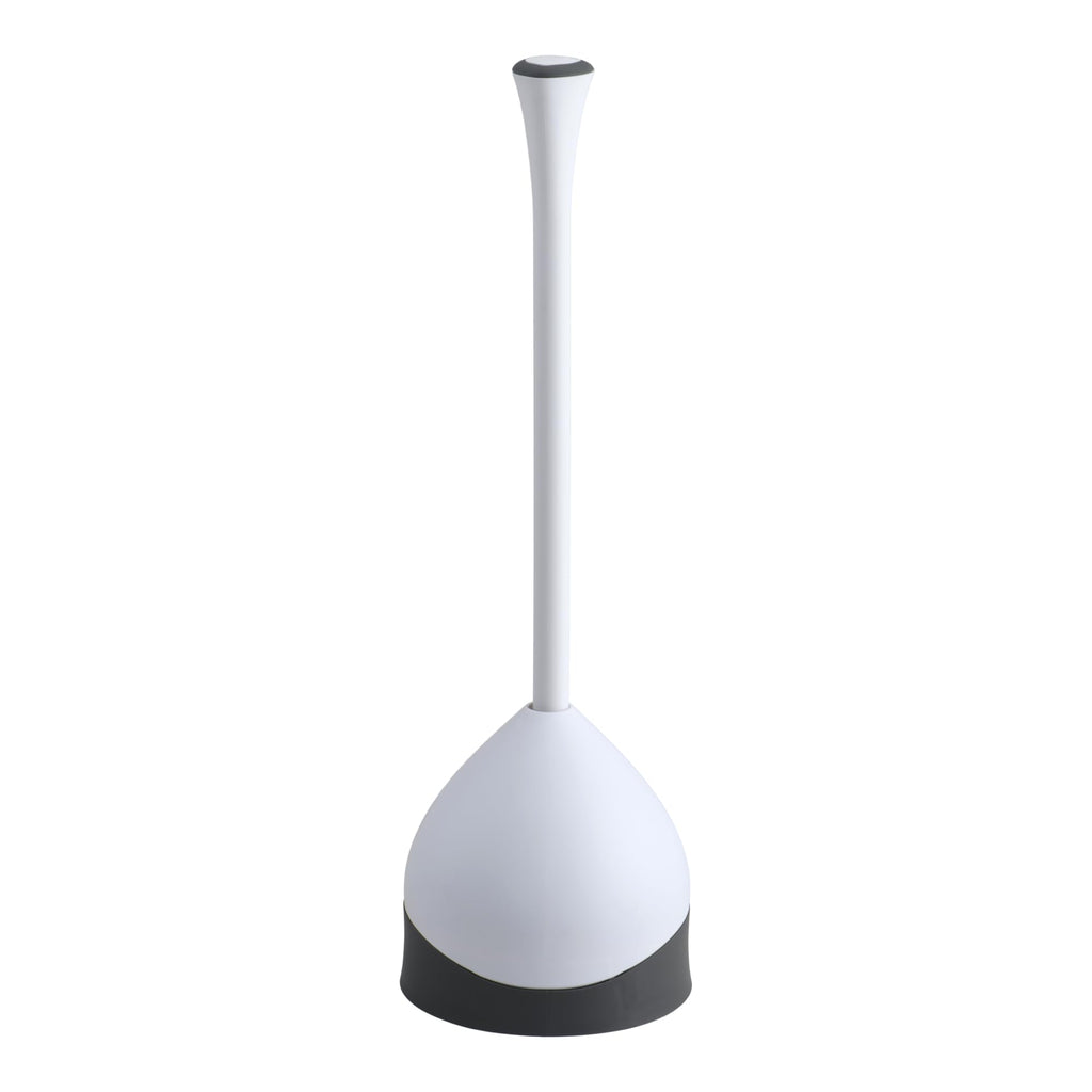 Heavy-Duty Toilet Plunger with Hideaway Holder, White K534
