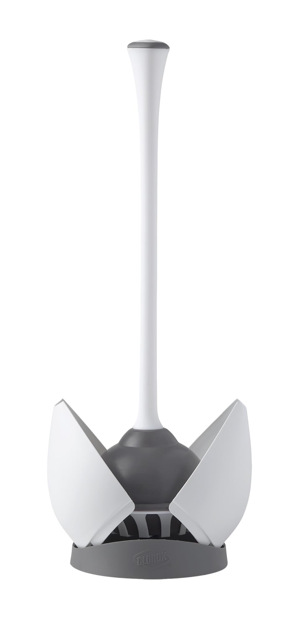 Heavy-Duty Toilet Plunger with Hideaway Holder, White K534