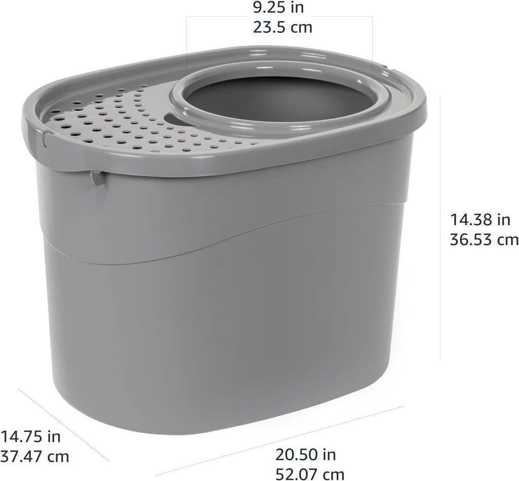 Large Top Entry Cat Litter Box with High Sides and Scoop A30614
