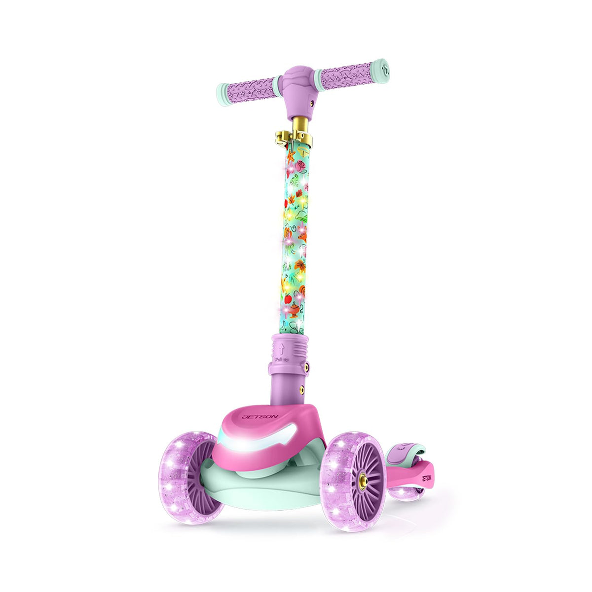 Kids Kick Scooter with LED Lights and Light-Up Wheels E9550
