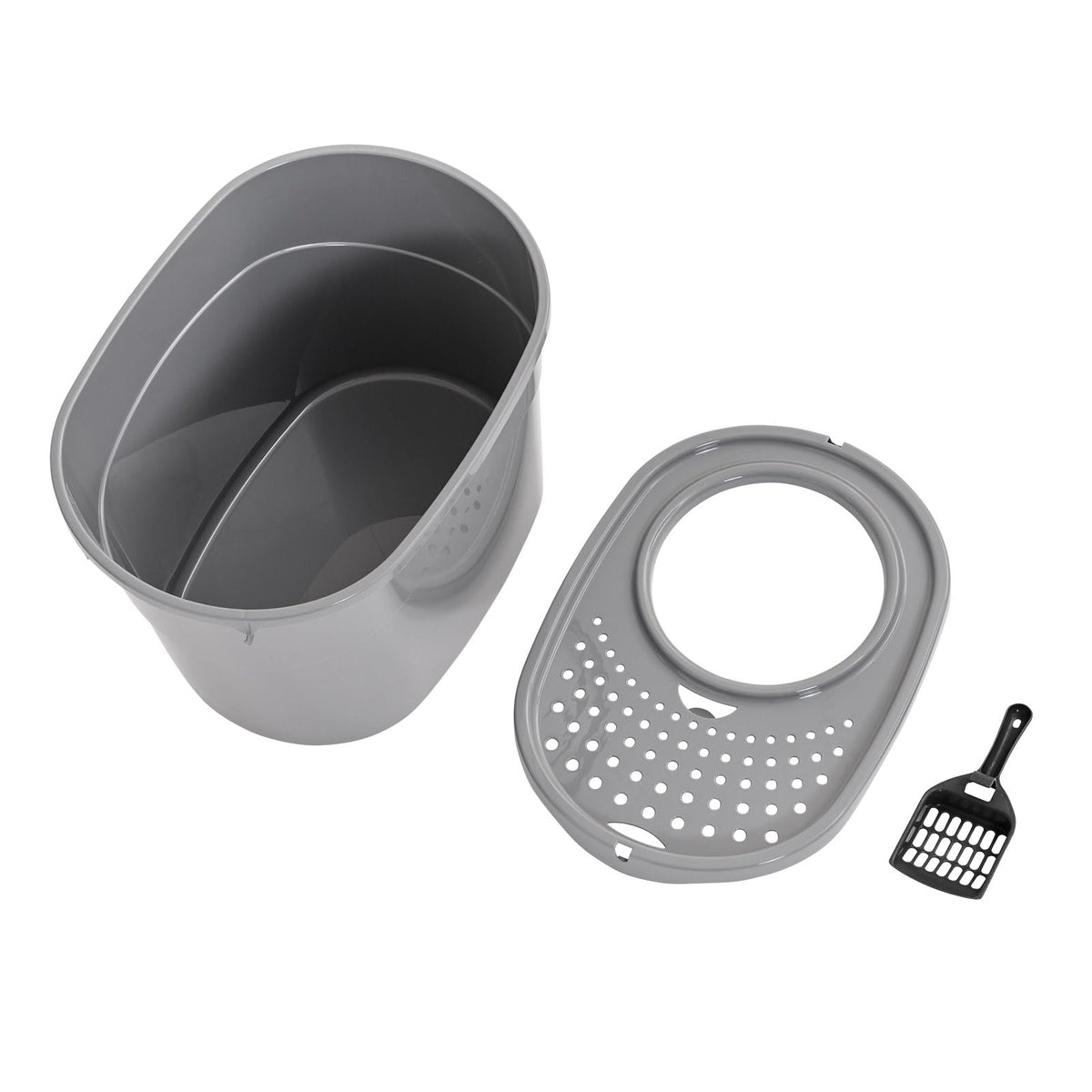 Large Top Entry Cat Litter Box with High Sides and Scoop A30614