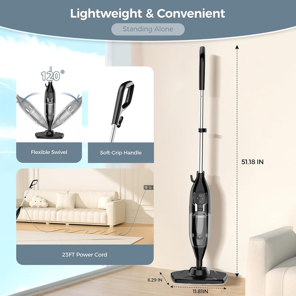 12-in-1 Handheld Steam Mop with 565ML Removable Tank Q158755