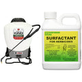Battery Powered Backpack Sprayer, 4 gal, White & Surfactant for Herbicides Non-Ionic, 16oz M6140