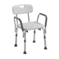 White Shower Chair with Back and Padded Arms X9199