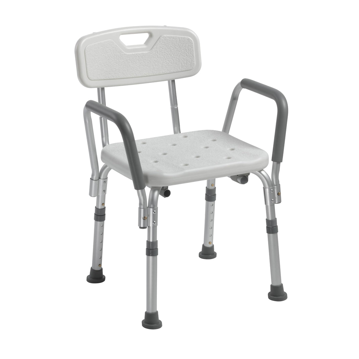 White Shower Chair with Back and Padded Arms X9199