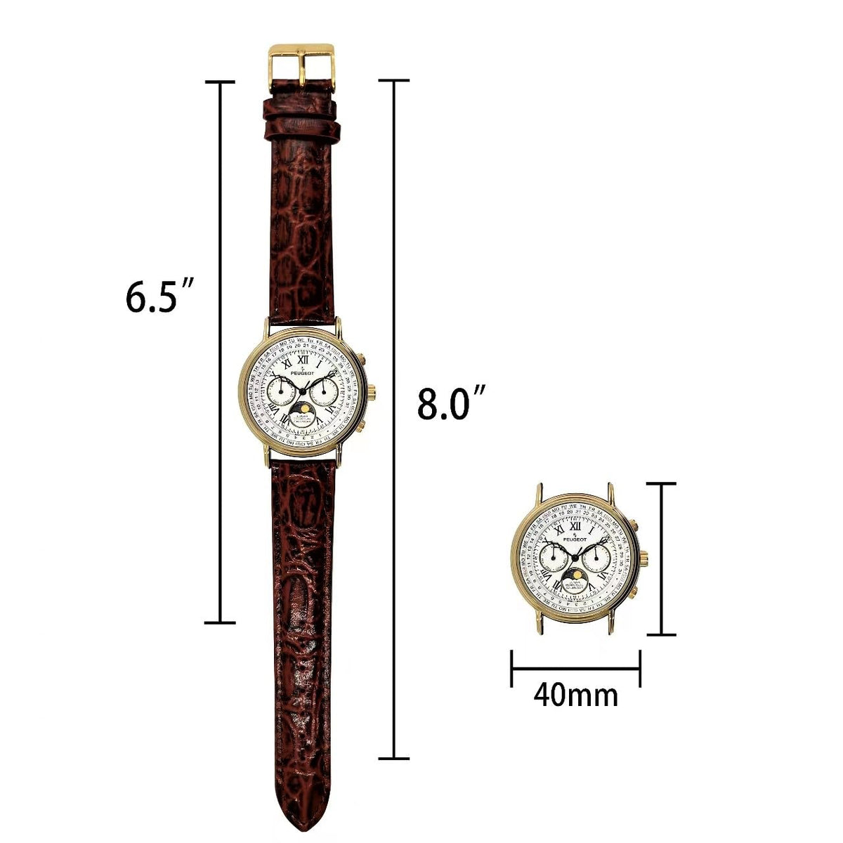 Gold Tone Leather Watch M225