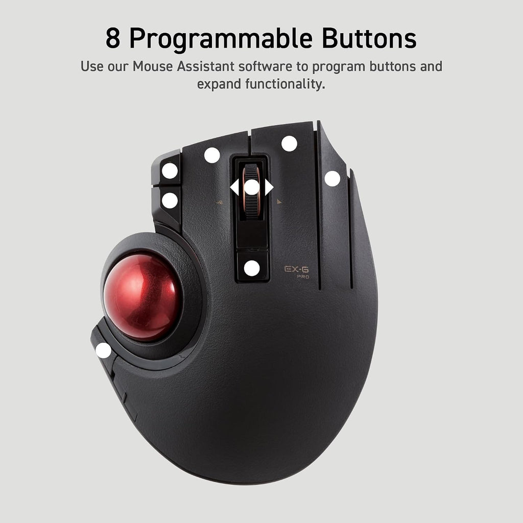 Wireless Ergonomic Thumb Control Trackball Mouse B59764