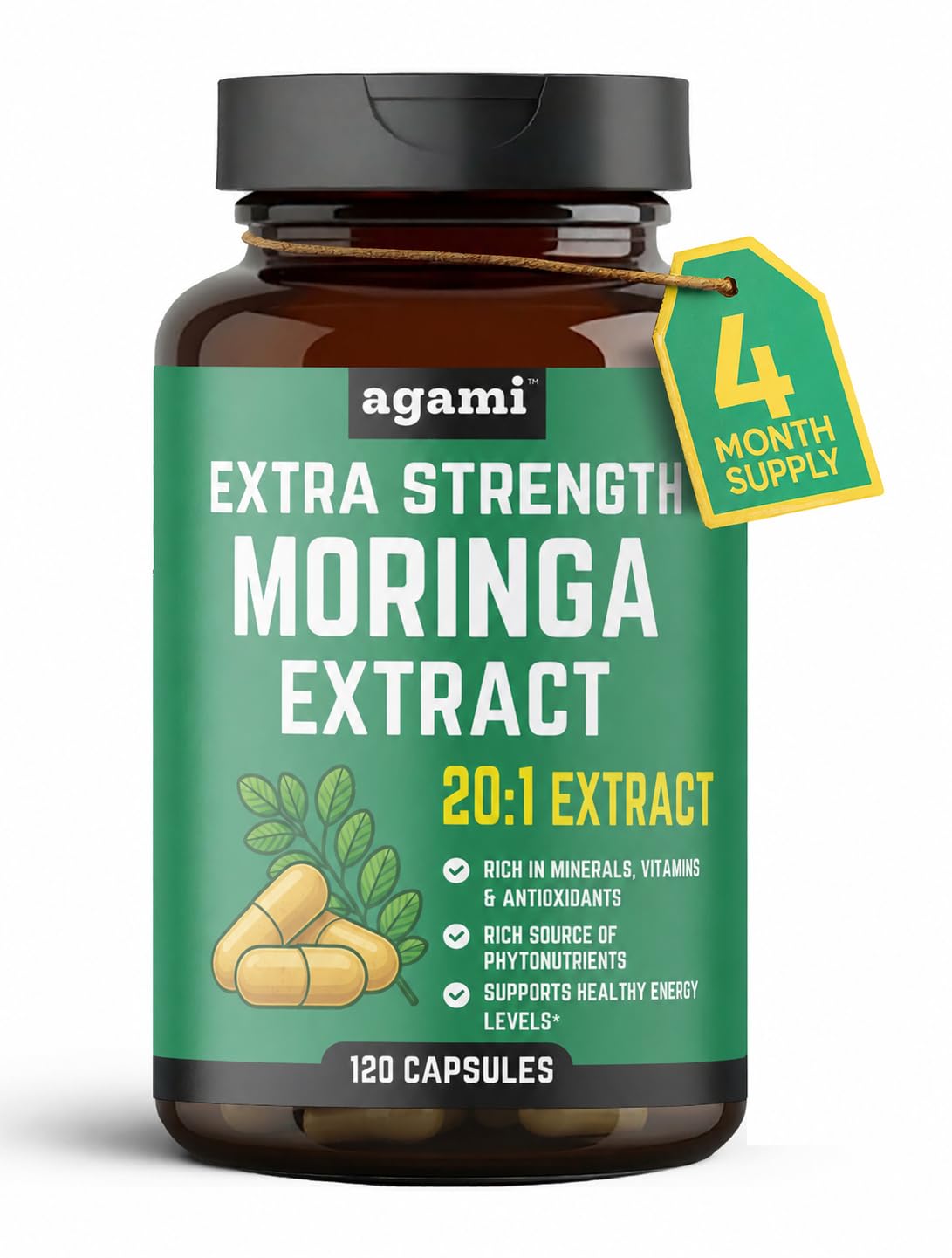 Moringa Capsules 400mg 20:1 Extract 120 Capsules I1157