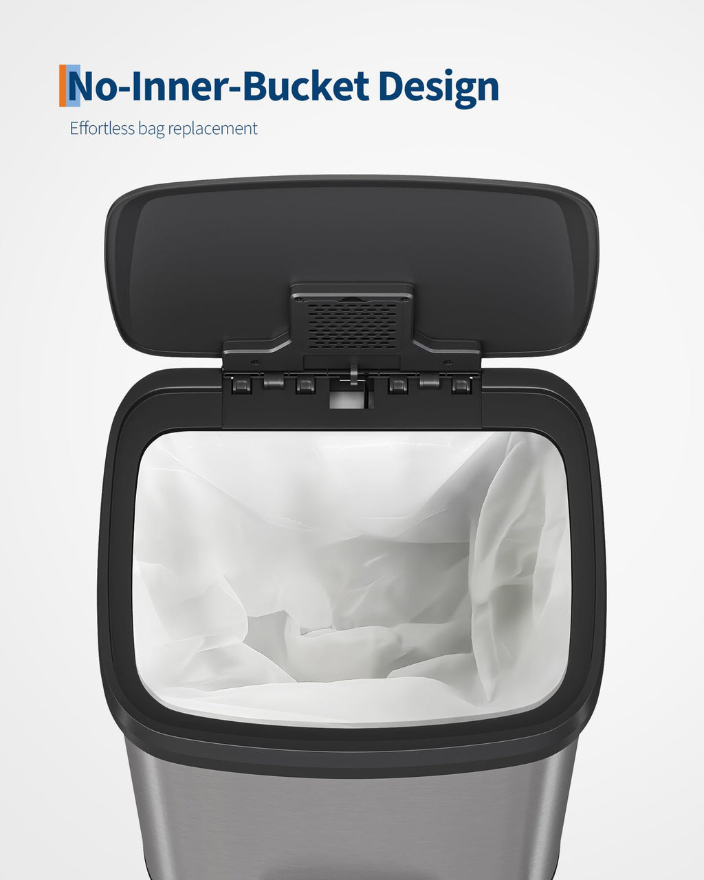 13 gal Stainless Steel Step-on Trash Can with Lid P1537