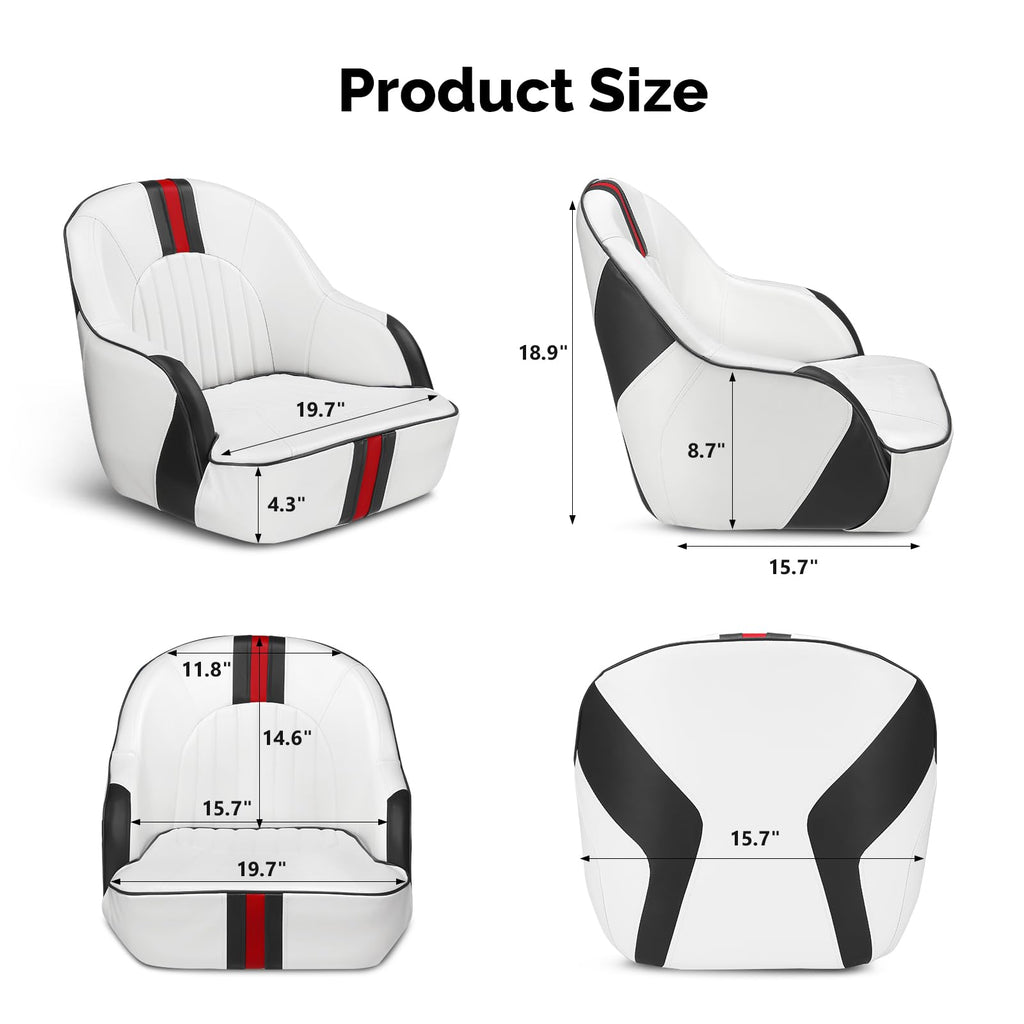 Pontoon Boat Captain Bucket Seat with Cover K64792