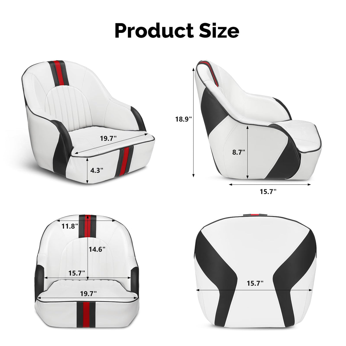 Pontoon Boat Captain Bucket Seat with Cover K64792