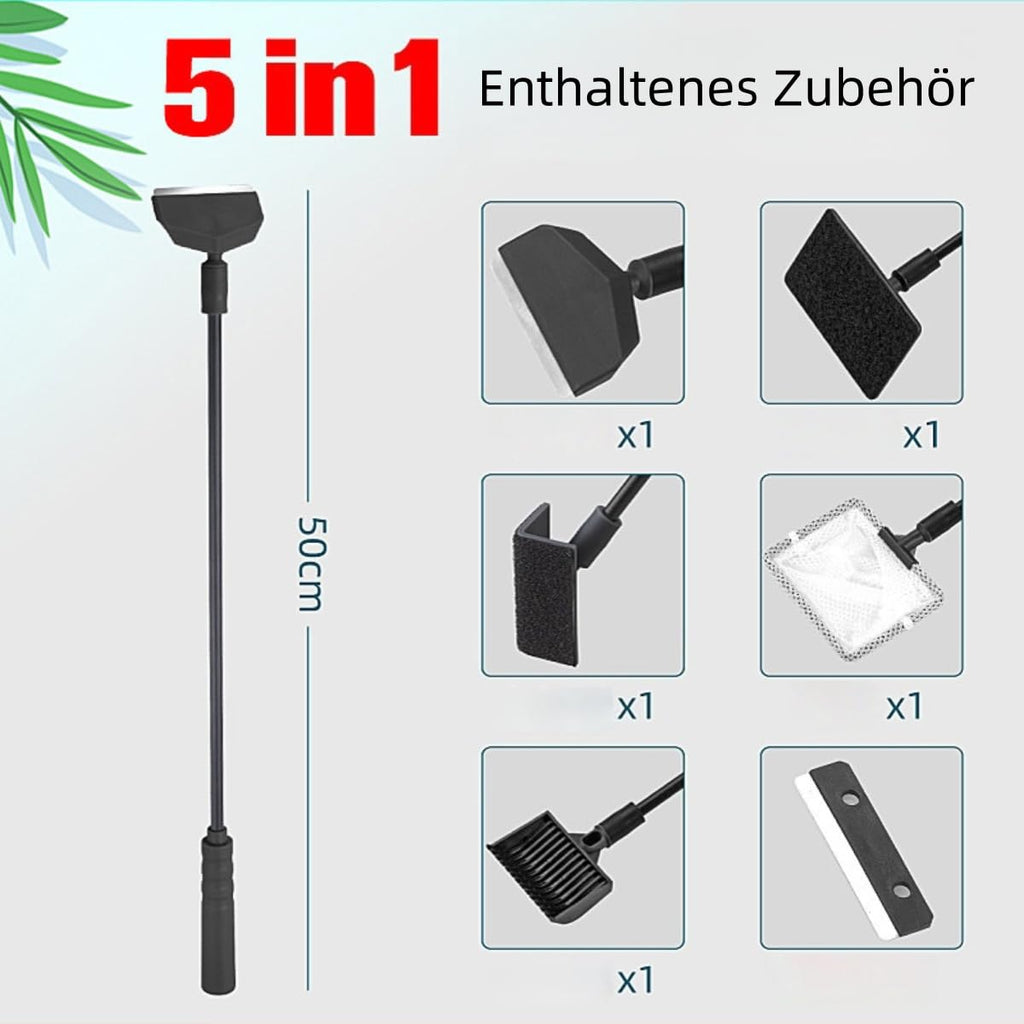 5 in 1 Cleaning Tools Set with Algae Scraper Brush and Fish Net 50cm X925