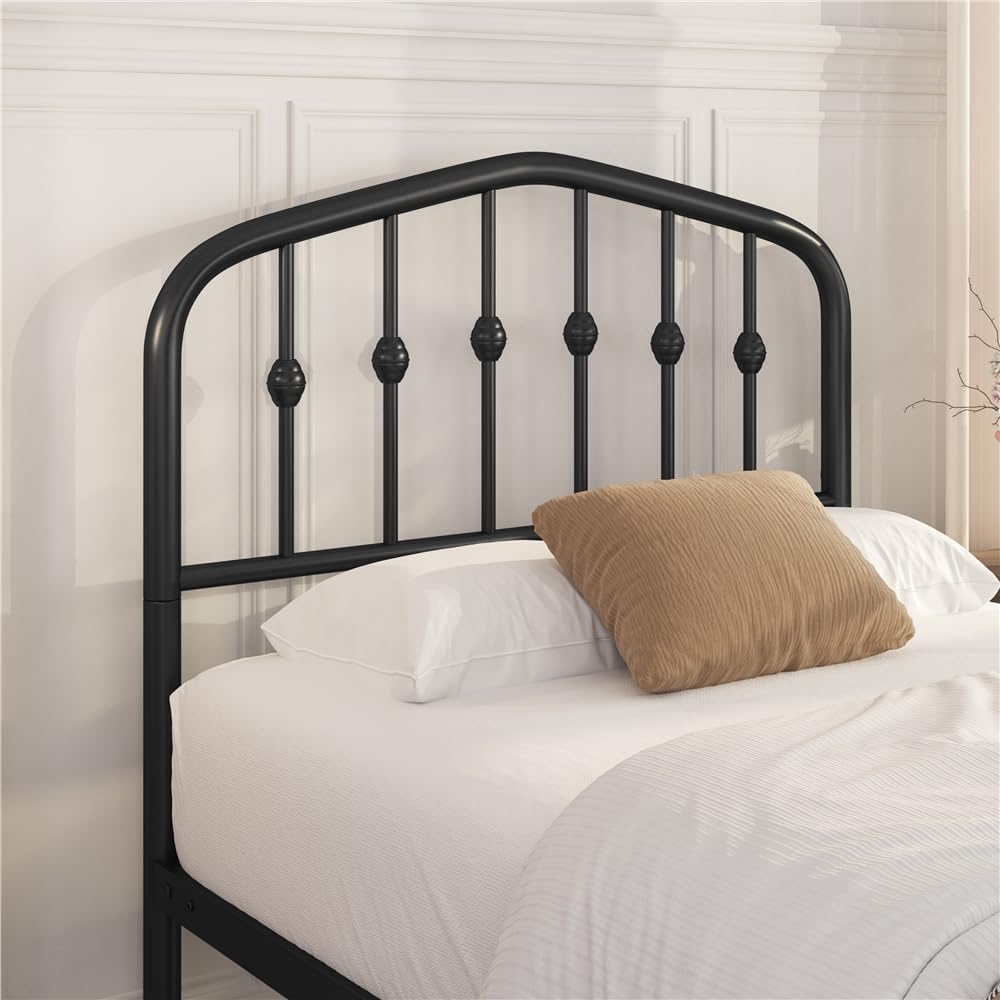 Twin Metal Bed Frame with Victorian Headboard T632