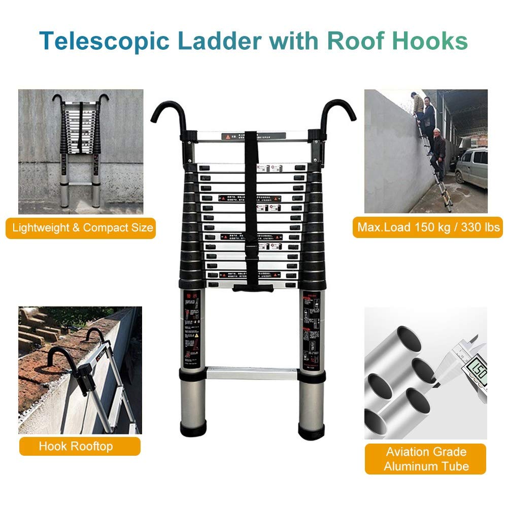 Aluminum Extension Folding Ladder, 330 Pound Capacity B4275