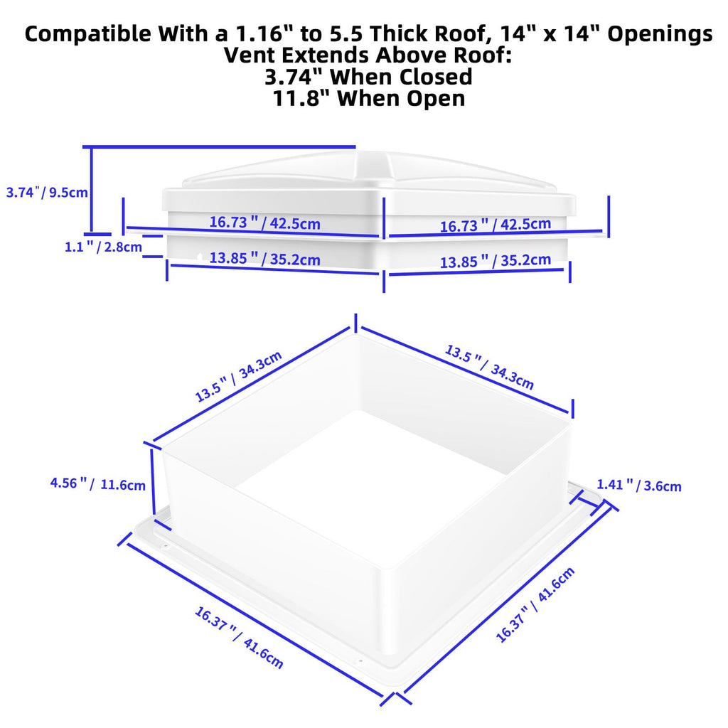 RV Roof Vent Fan 6-Speed-Reversible White G17660