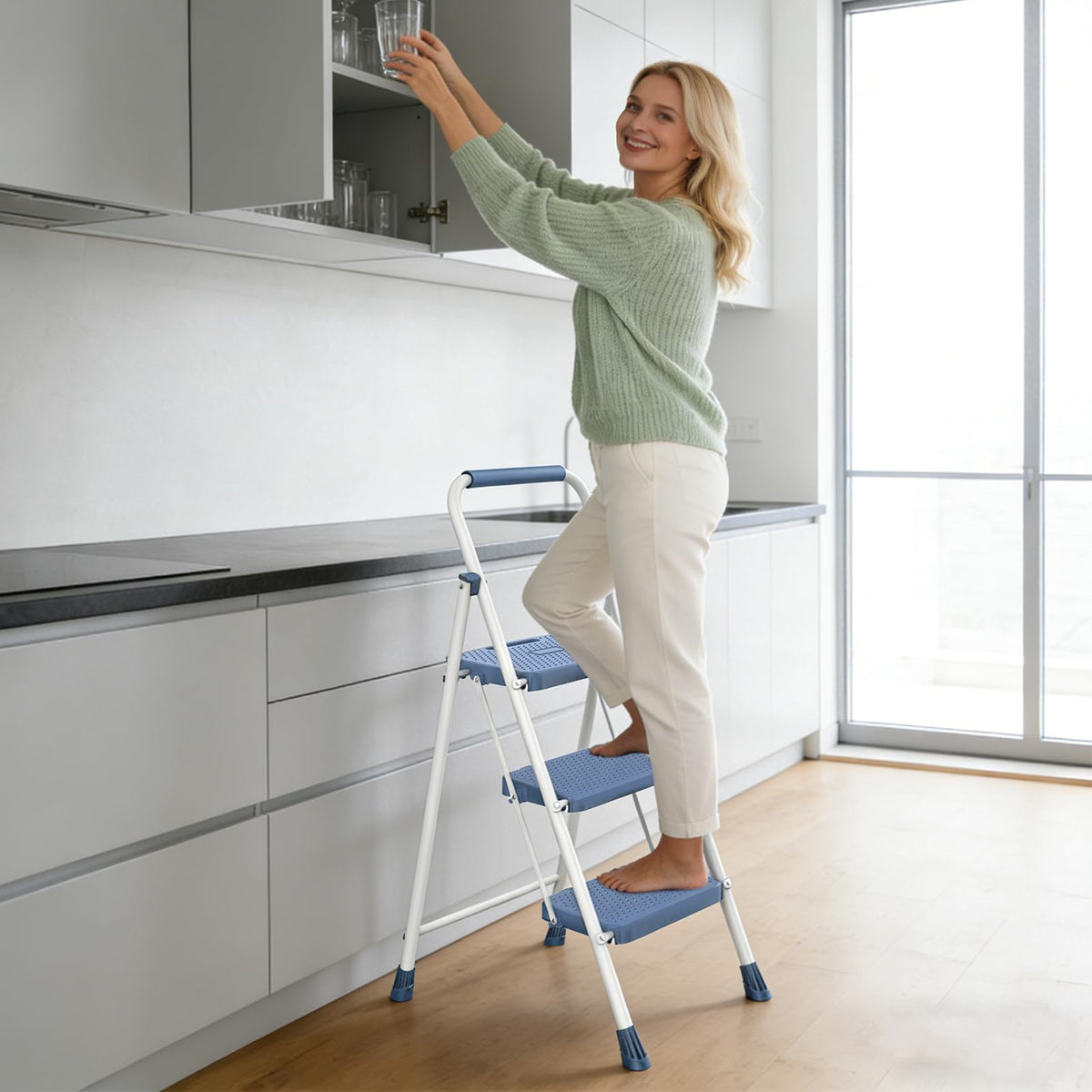 3 Step Folding Step Stool with Safety Lock T260