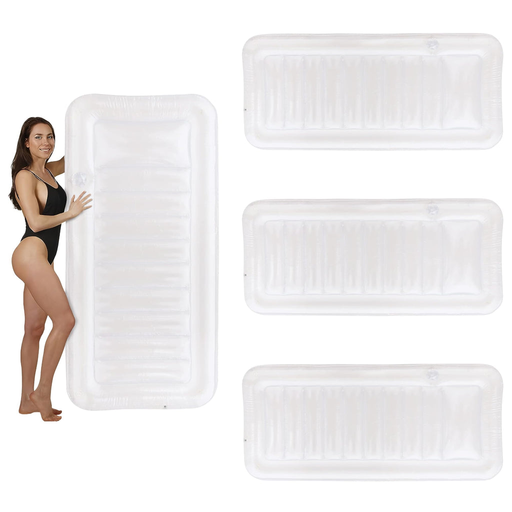 Transparent Inflatable Chaise Pool Float with Cup Holder I12258