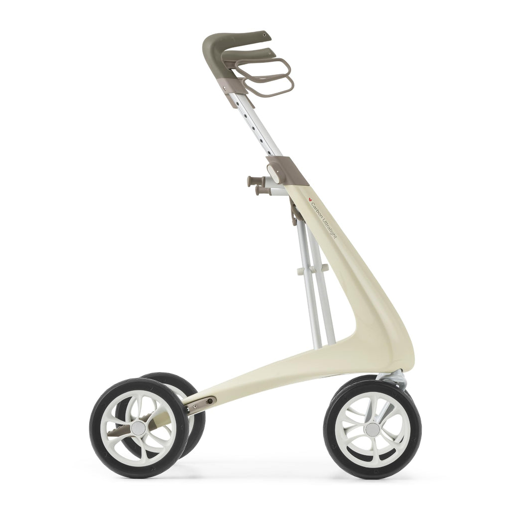 Carbon Ultralight Rollator Walker, 10.6 lbs, Oyster White, Compact M31839