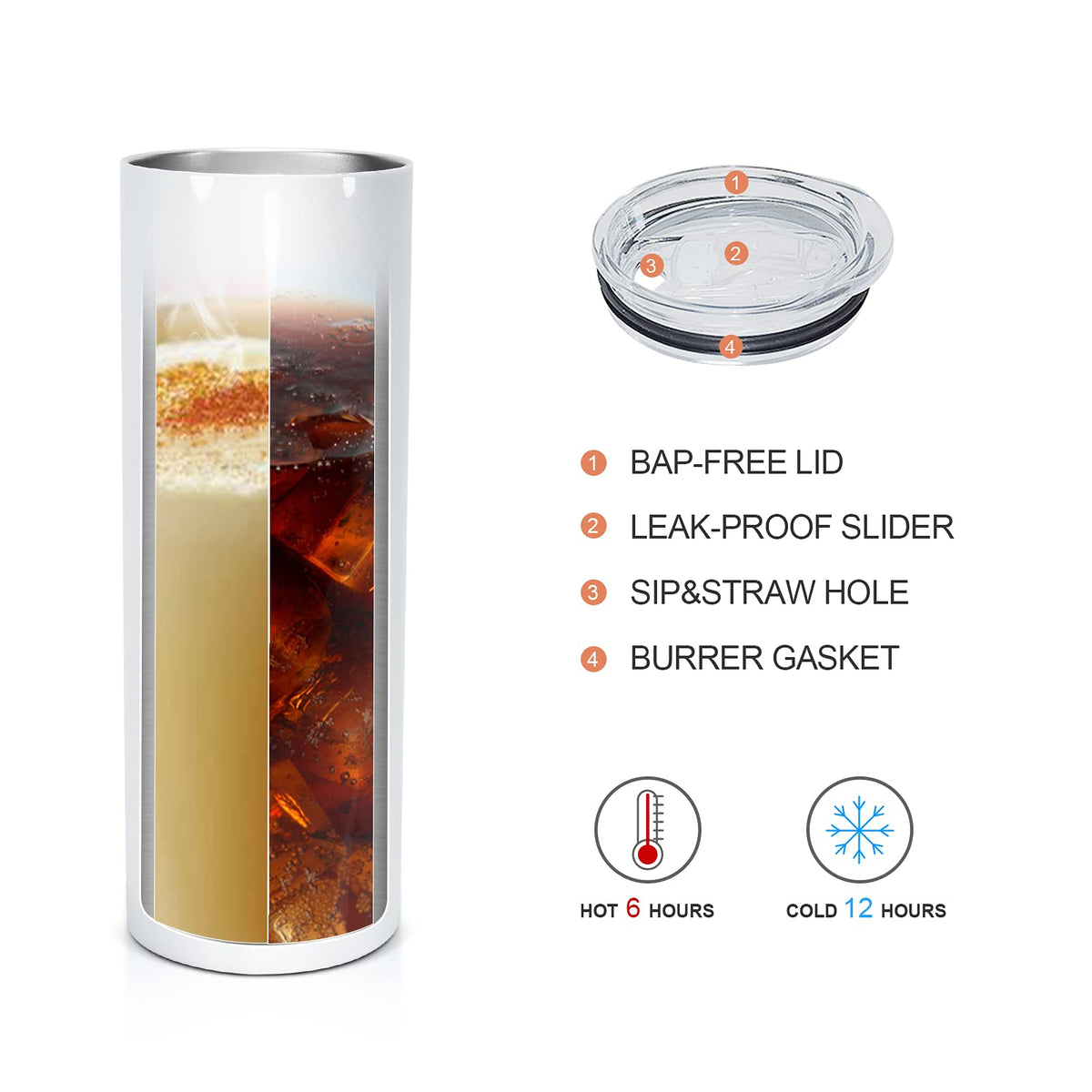 10 Pack 20 OZ Stainless Steel Insulated Tumblers with Straw O145