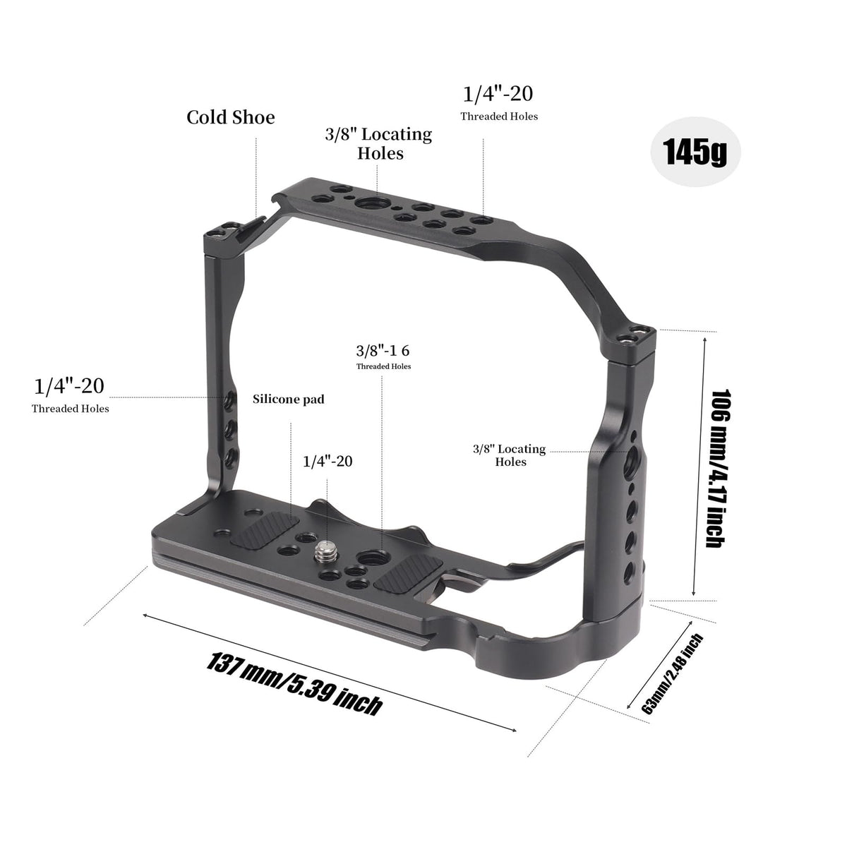 Camera Cage with NATO Rail Cold Shoe Quick Release Plate N264018