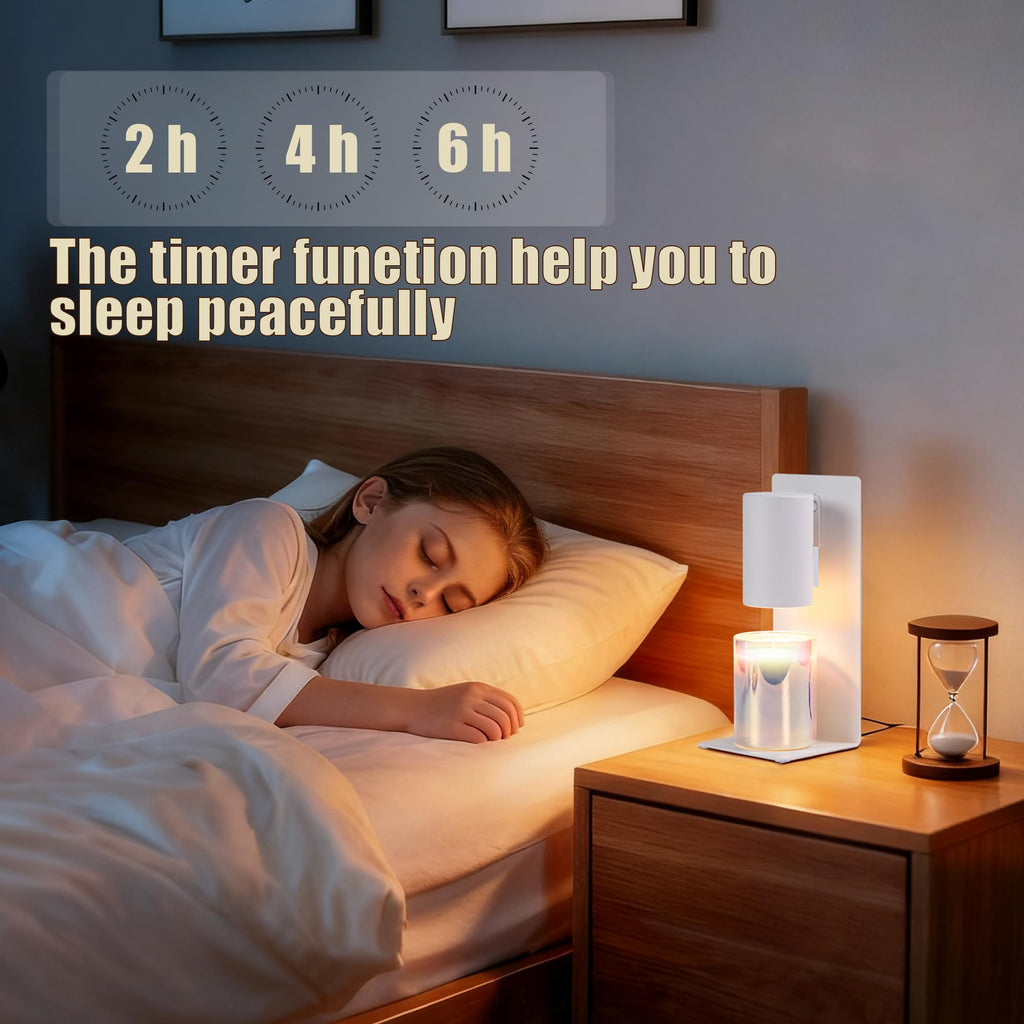 White Candle Warmer Lamp with Timer H142