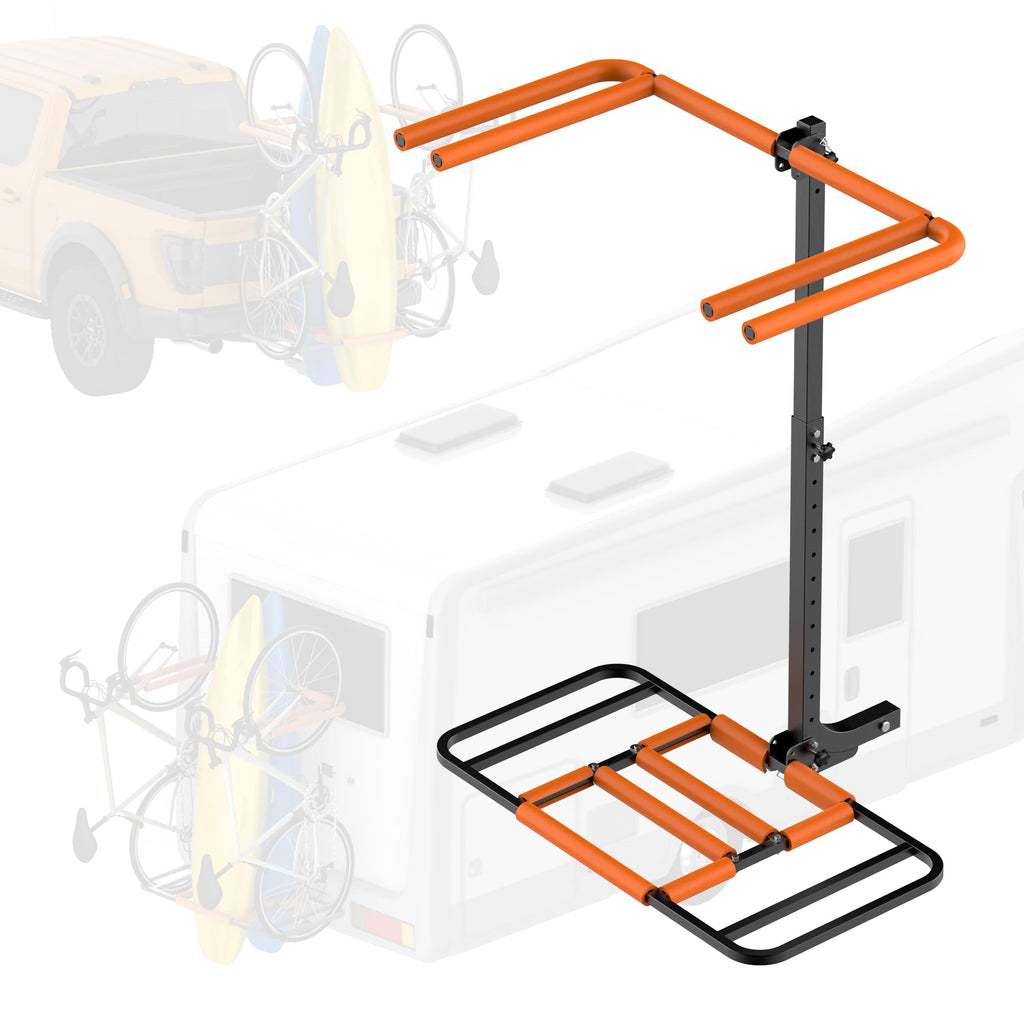 RV Kayak Rack and Bike Carrier for 2 Kayaks and 2 Bikes, 300 LBS Heavy Duty Alloy Steel K6012