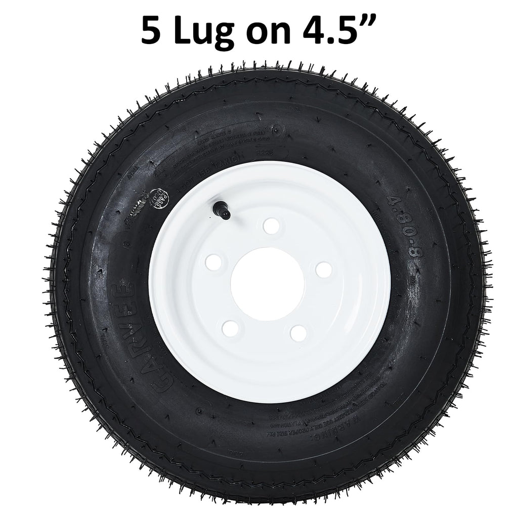 4.80-8 Trailer Tires on 8” White Rims 2-Pack U486712