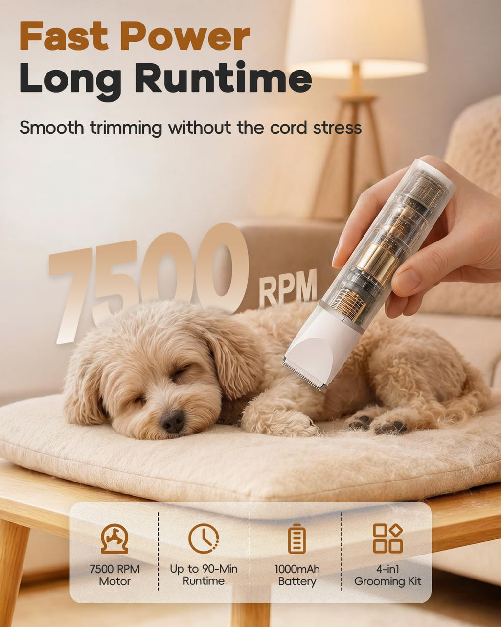 4 in 1 Dog Clippers Grooming Kit with Paw Hair Trimmer X780
