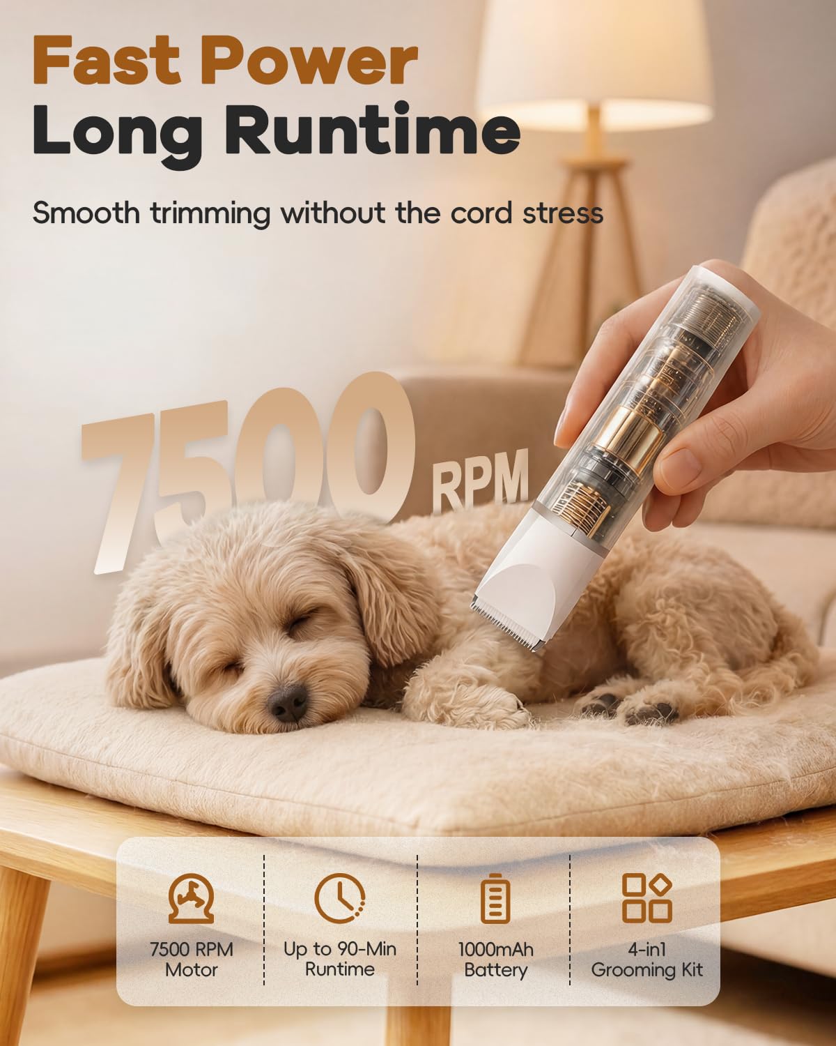 4 in 1 Dog Clippers Grooming Kit with Paw Hair Trimmer X780
