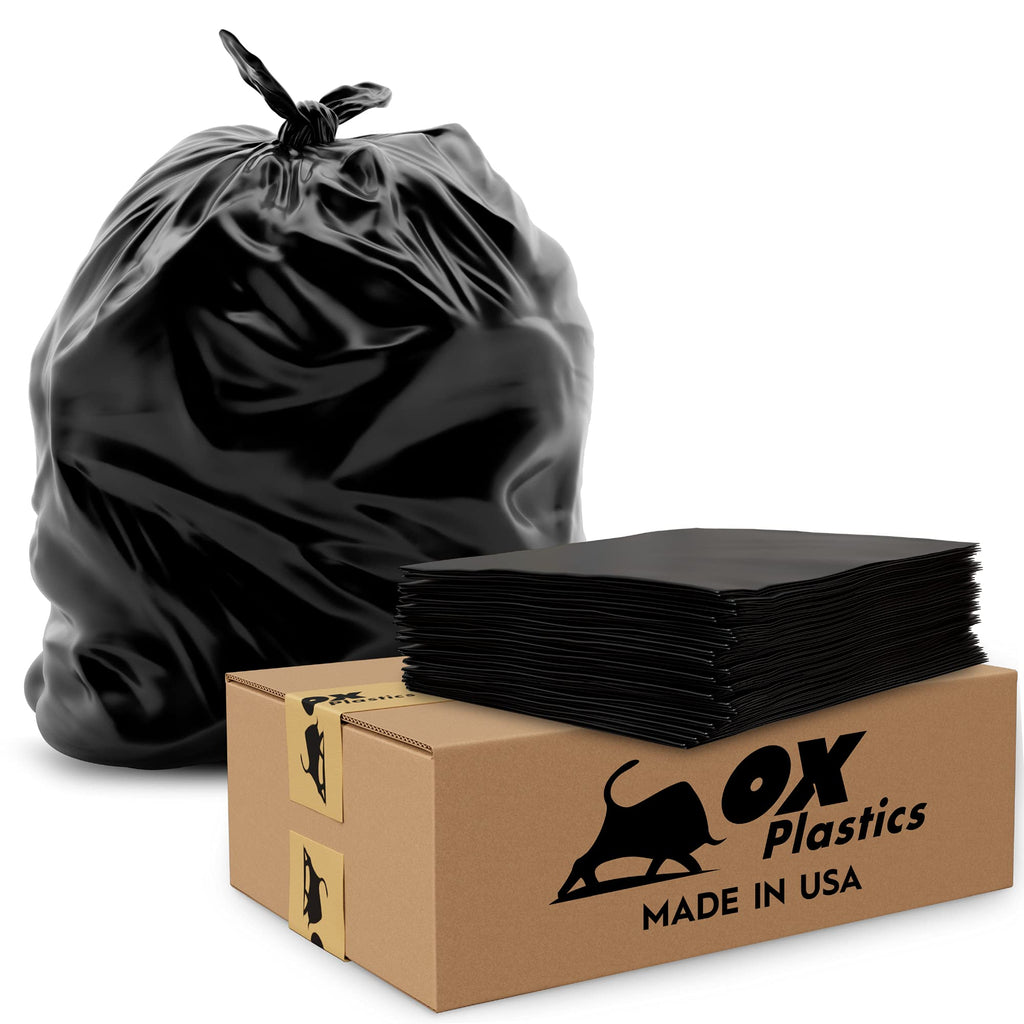 42 Gallon 1.5mil Black Trash Can Liners 100 Count S400