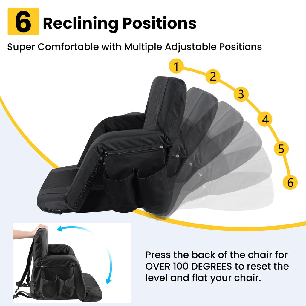2 Pack Portable Folding Stadium Seats with Back Support and Cushion Z179