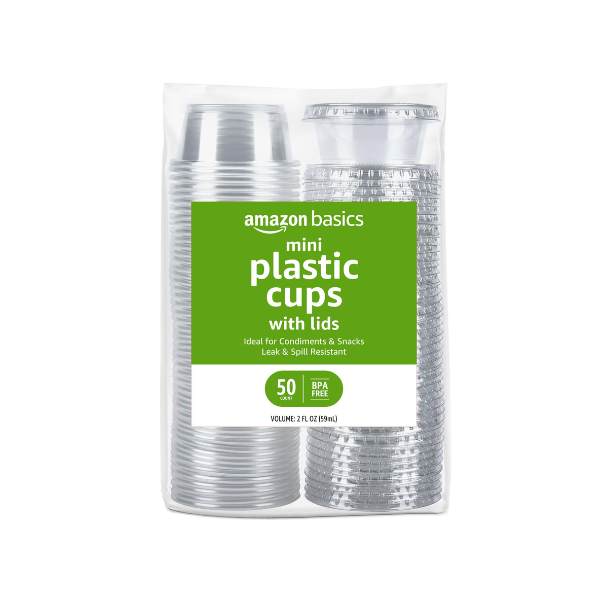 2oz 50 Count BPA Free Disposable Plastic To-Go Cups and Lids X1411