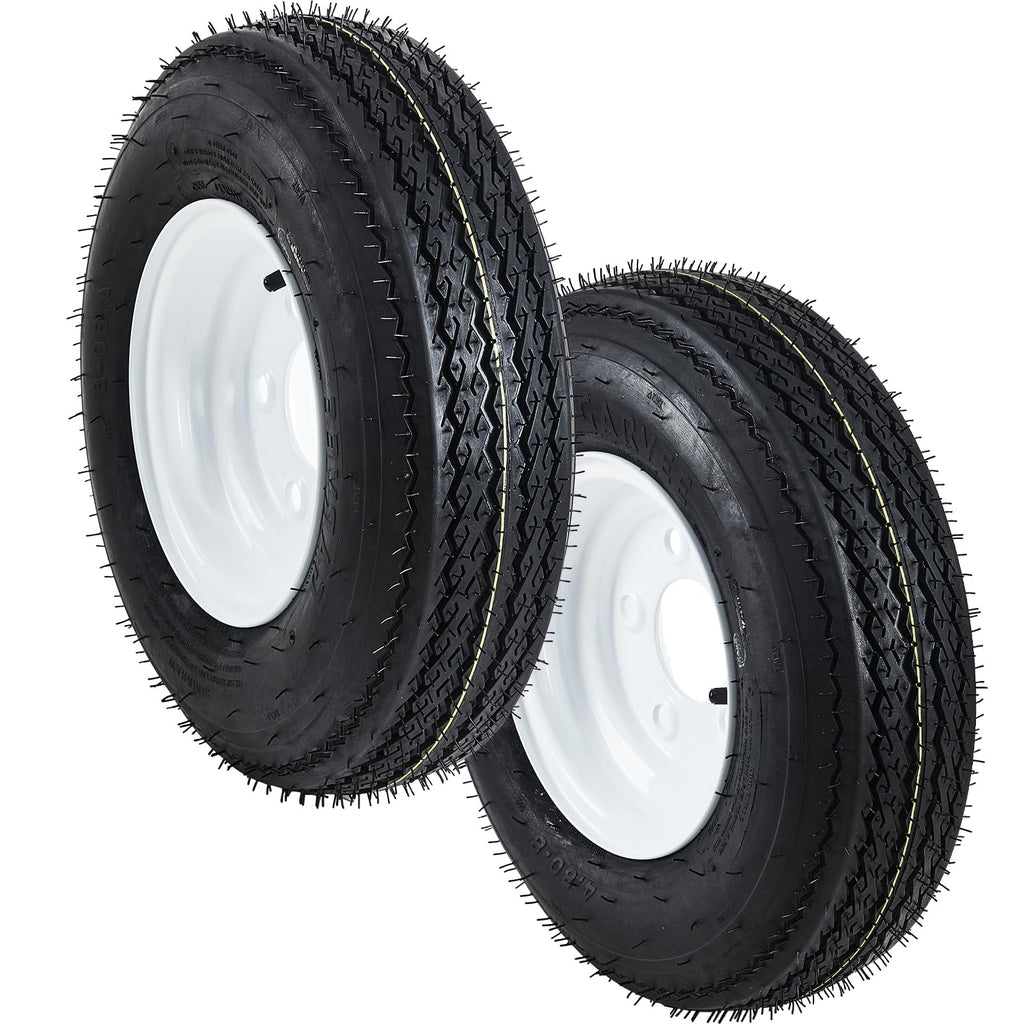 4.80-8 Trailer Tires on 8” White Rims 2-Pack U486712