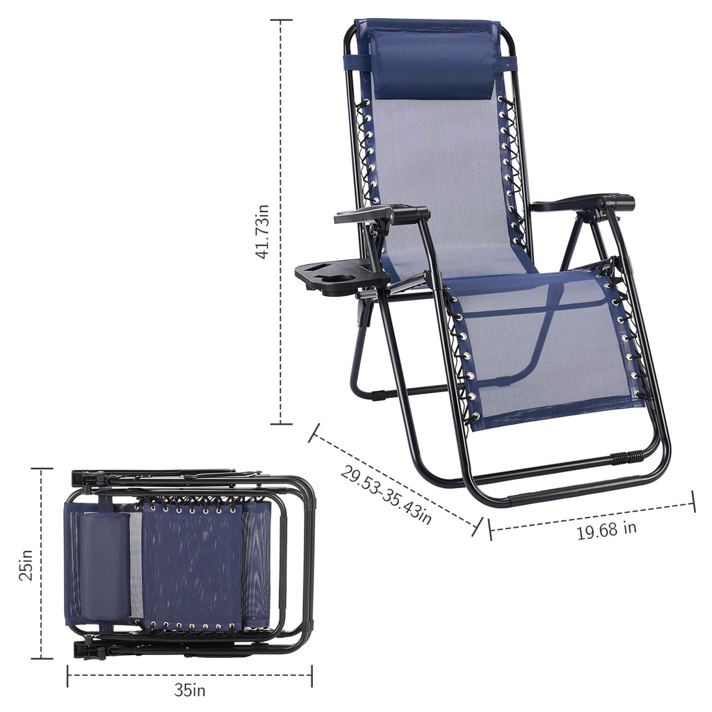 Zero Gravity Chairs Set of 2 Blue T3084