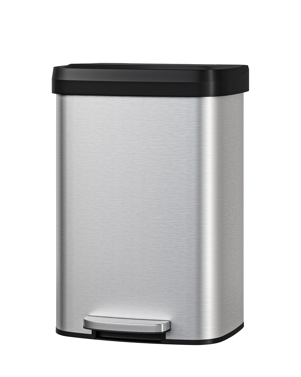 13 gal Stainless Steel Step-on Trash Can with Lid P1537