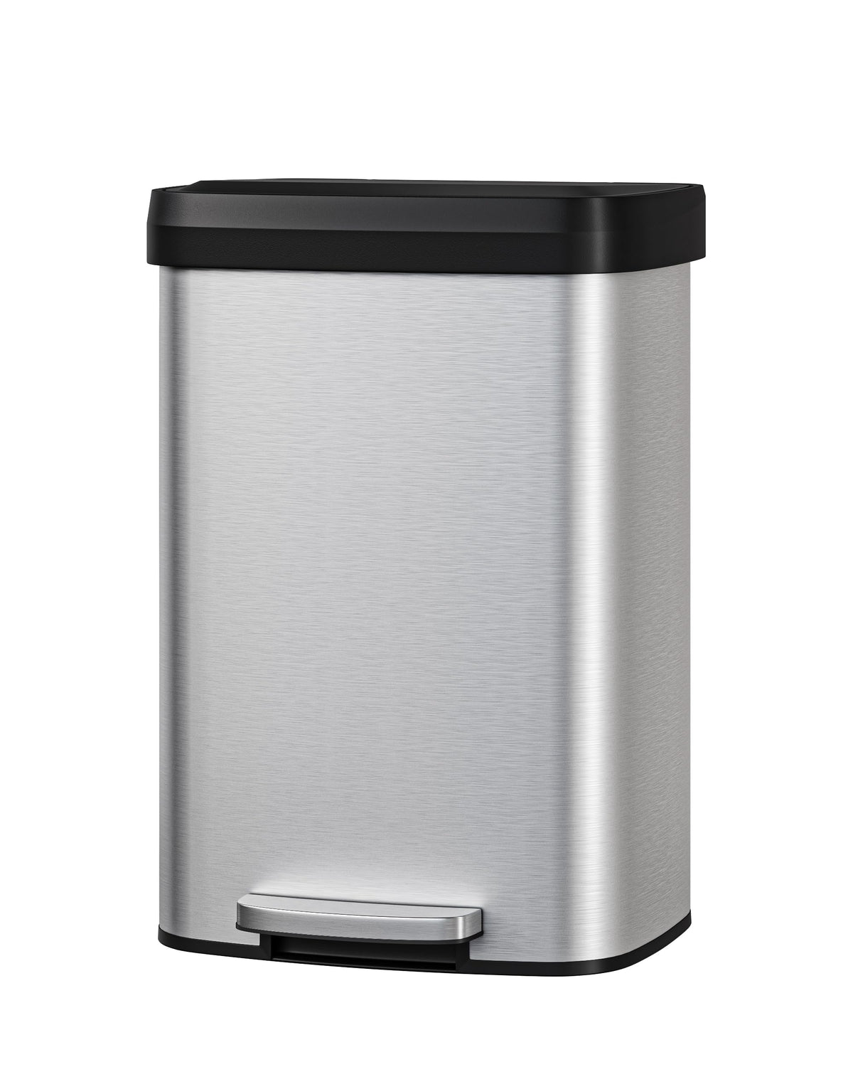 13 gal Stainless Steel Step-on Trash Can with Lid P1537