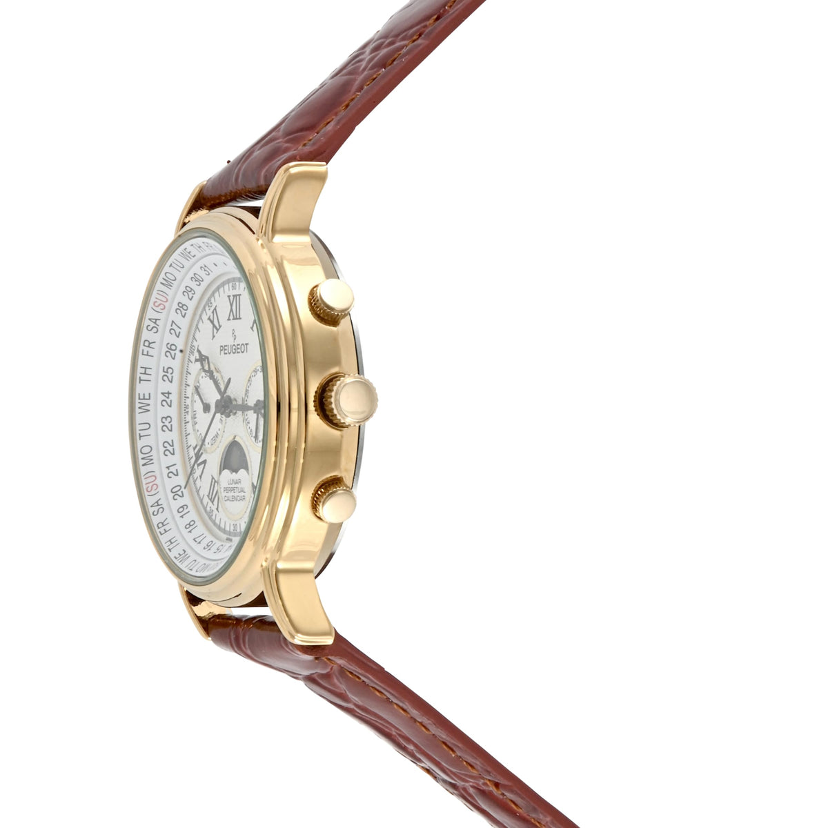 Gold Tone Leather Watch M225