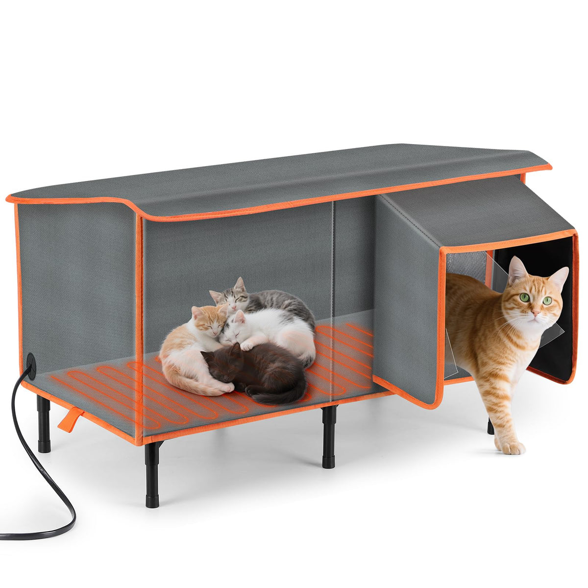 Heated Weatherproof Insulated Cat House C39519