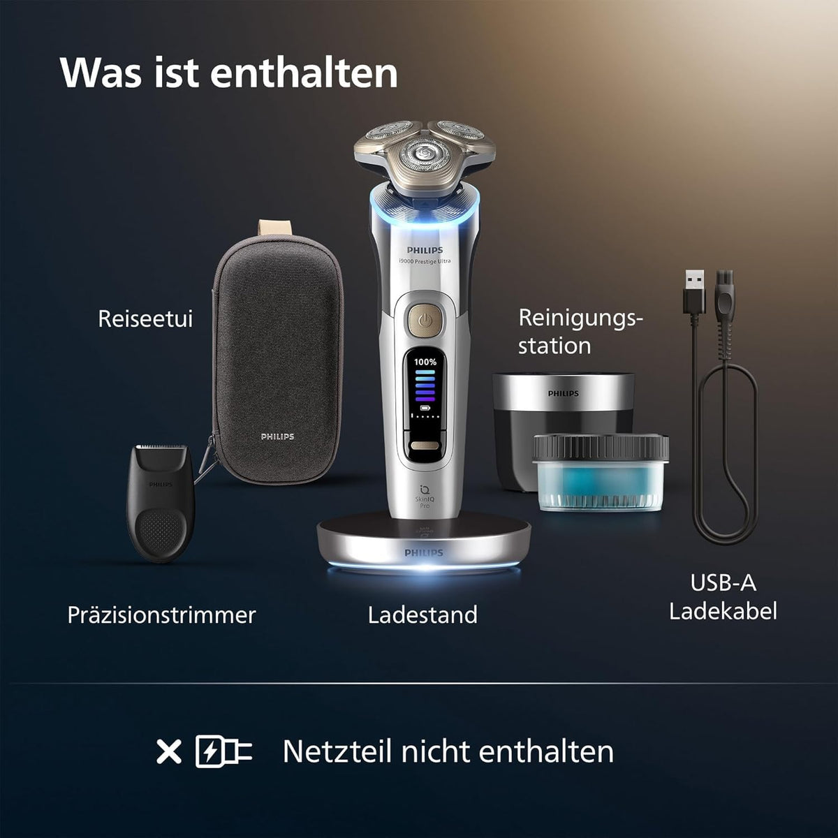 Electric Shaver Wet and Dry Razor with Trimmer Attachment Y9074
