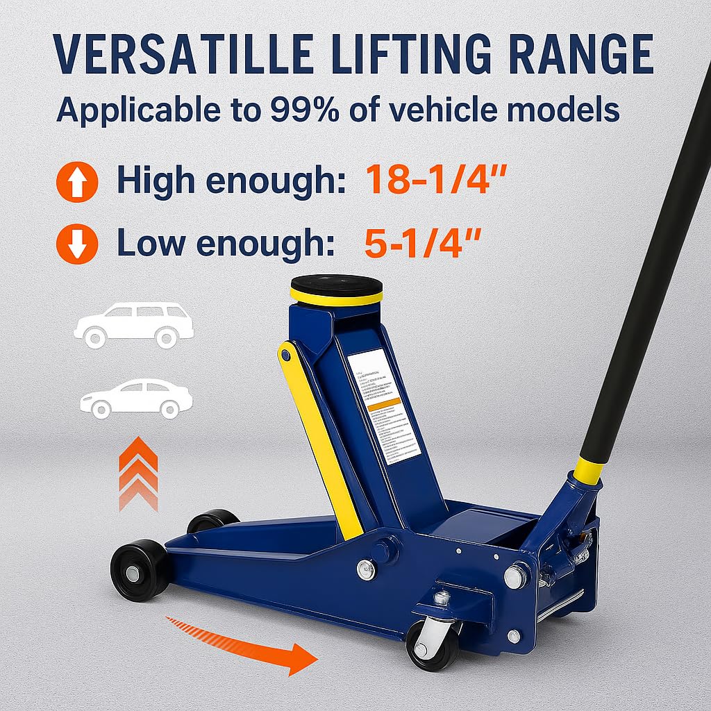 3 Ton Low Profile Hydraulic Steel Floor Jack S6600