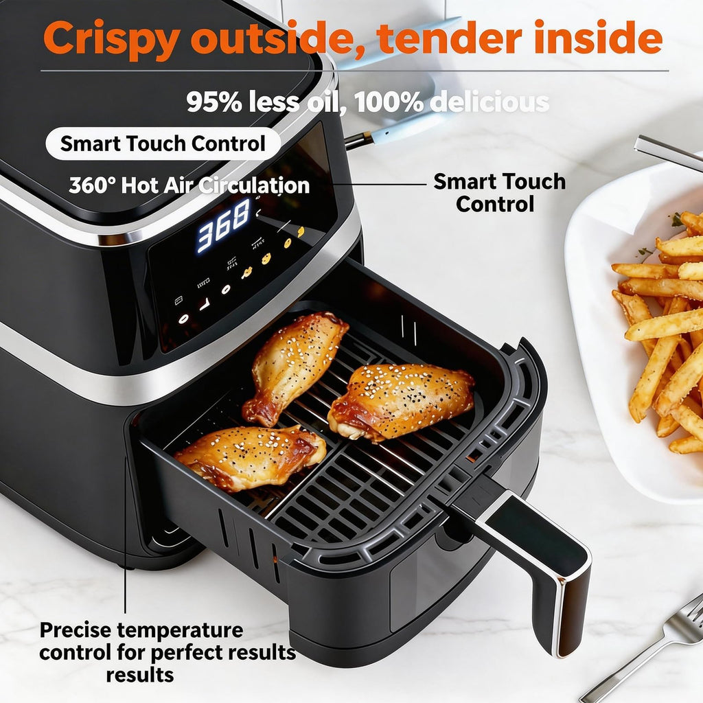 6 QT Family Size Air Fryer with Visible Cooking Window T652