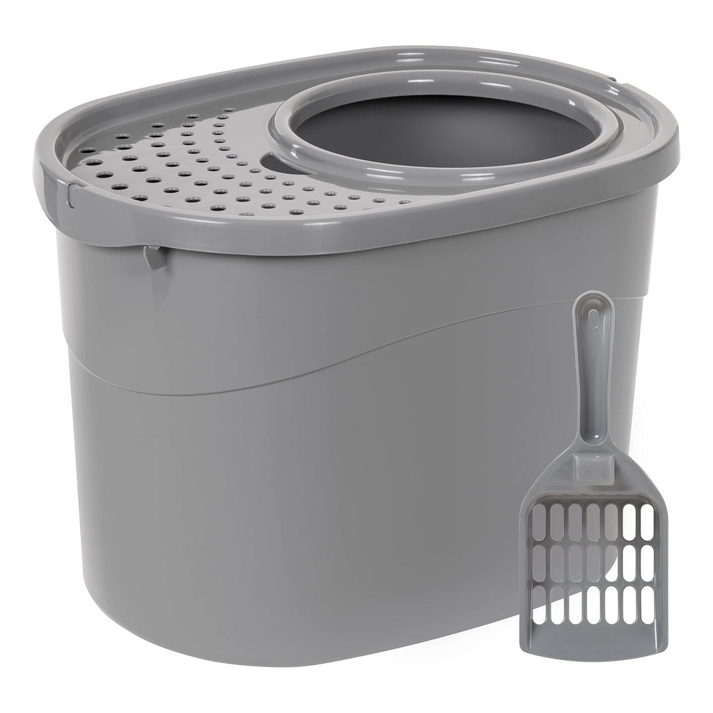 Large Top Entry Cat Litter Box with High Sides and Scoop A30614