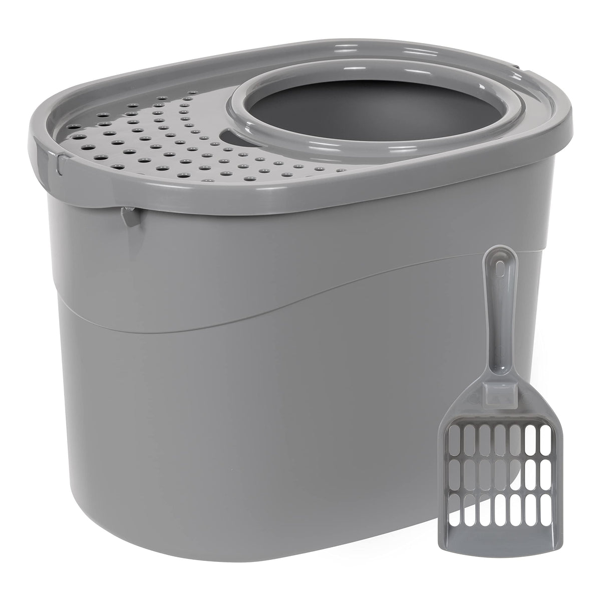Large Top Entry Cat Litter Box with High Sides and Scoop A30614
