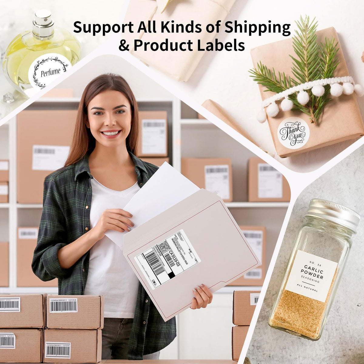 Bluetooth Thermal Shipping Label Printer, 4X6 Inkless Wireless Label Printer T3005