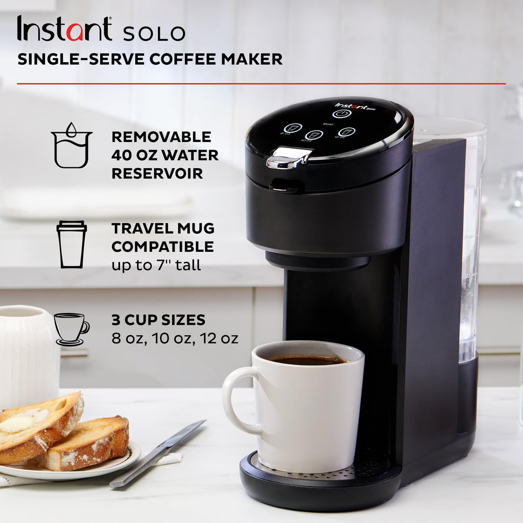 Single Serve K-Cup Pod Compatible Coffee Maker with 40oz Water Reservoir, Black E32682