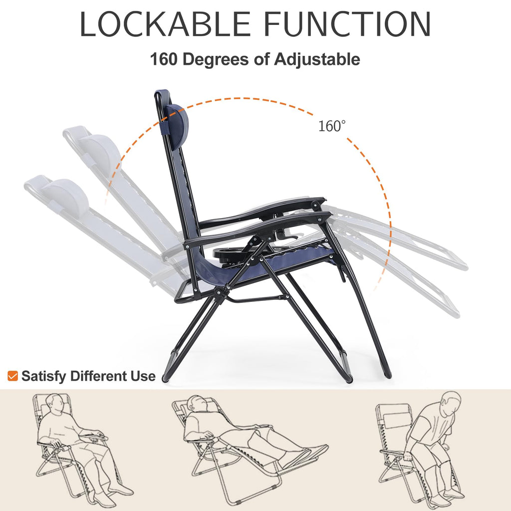 Zero Gravity Chairs Set of 2 Blue T3084
