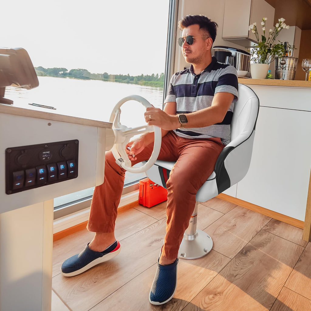 Pontoon Boat Captain Bucket Seat with Cover K64792