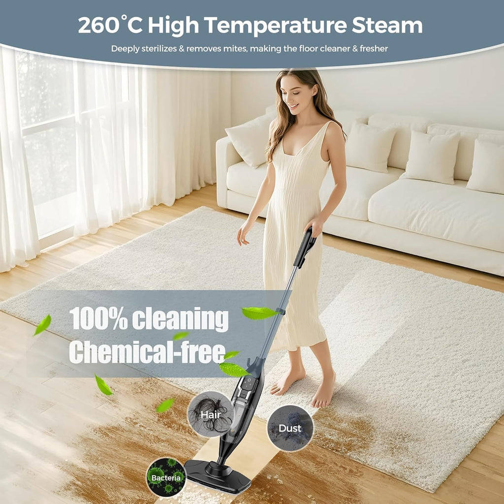 12-in-1 Handheld Steam Mop with 565ML Removable Tank Q158755