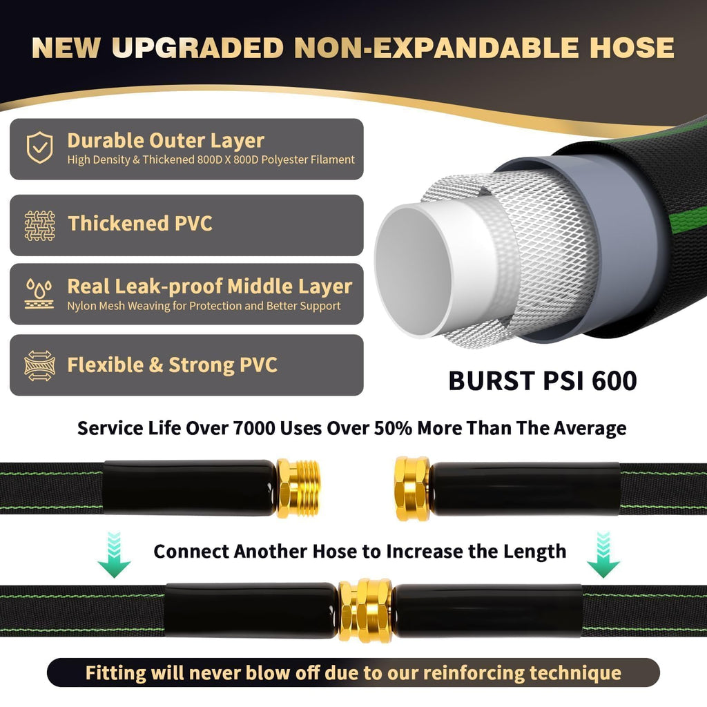 100 ft Heavy Duty No Kink Garden Hose W5105